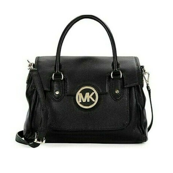 Michael Kors Large Black Pebbled Leather Margo Satchel Bag - Picture 1 of 11